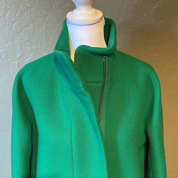 J Crew Sz 00 Kelly Green Stadium Cloth Wool Coat - Picture 2 of 9